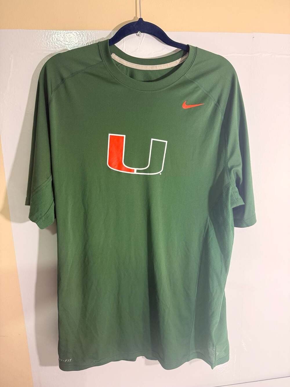 Nike Miami Hurricanes Dri-Fit T-Shirt Size XL Green College